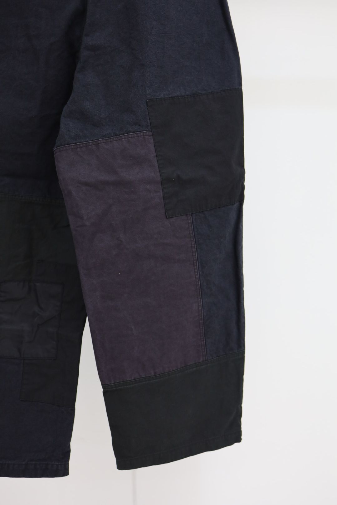 コムデギャルソンオム26SS 綿キャンバス×多素材MIXパンツ(HQ-P024-051)BLACK MIX☆新作発売！