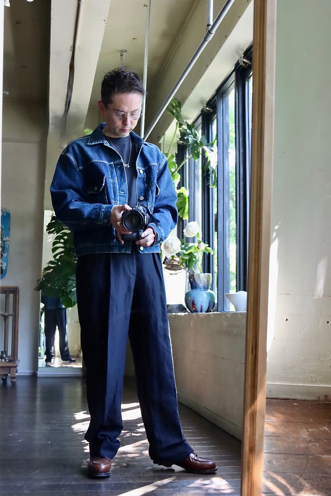 パンツ A.PRESSE 23SS Wide Tapered Trousers A.PRESSE アプレッセ23SS Wide Tapered Trousersヘリンボーン