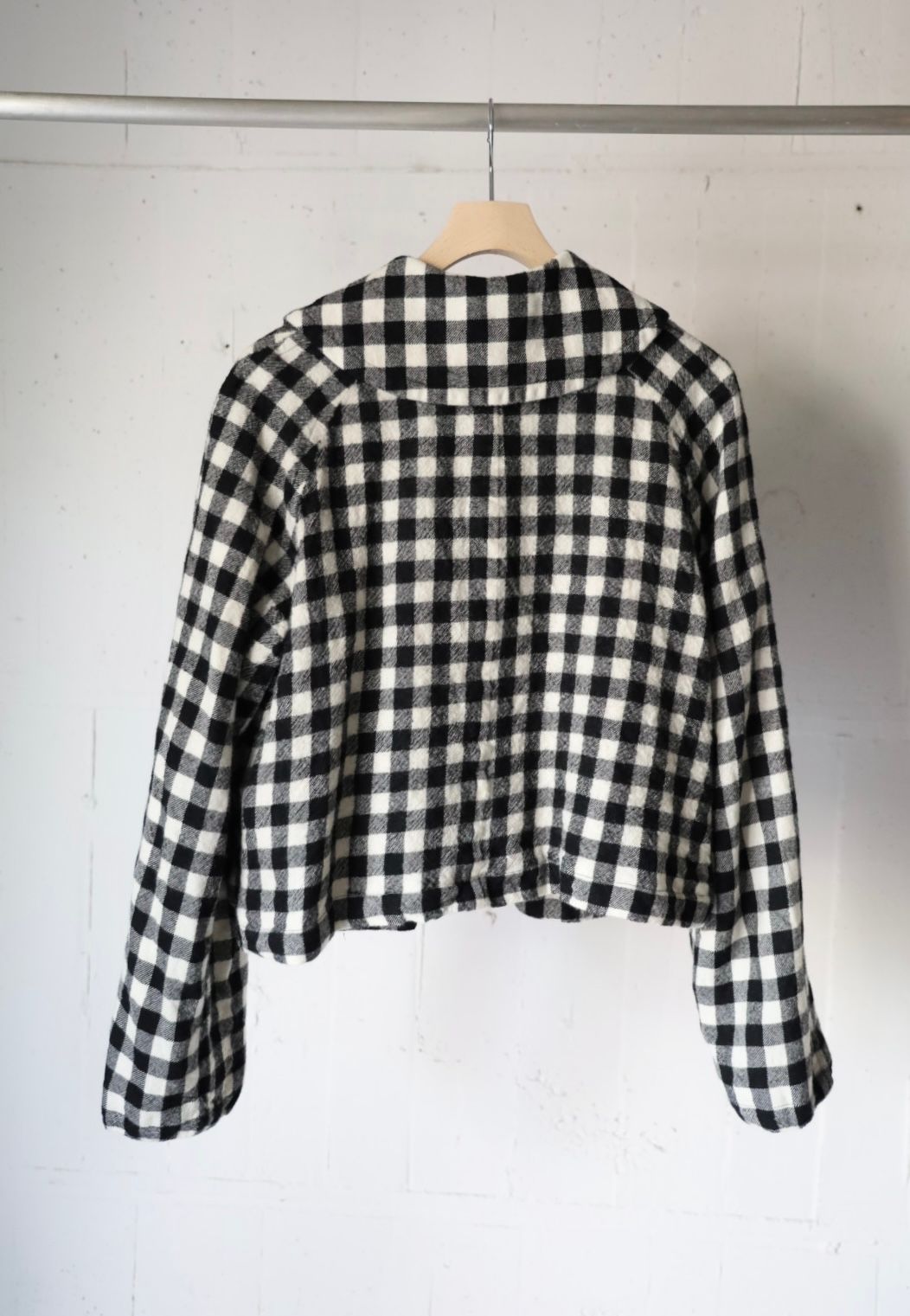 tao 26FW ウールギンガムチェック先染 製品縮絨ジャケット(TR-J021-051-1)BLACK×WHITE☆10月2日(金)発売！
