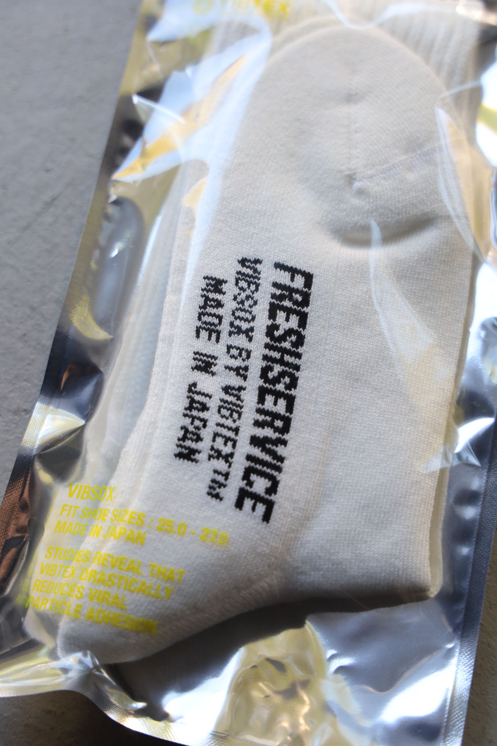 フレッシュサービスソックス VIBTEX for FreshService VIBSOX(FSP244-90148B)WHITE