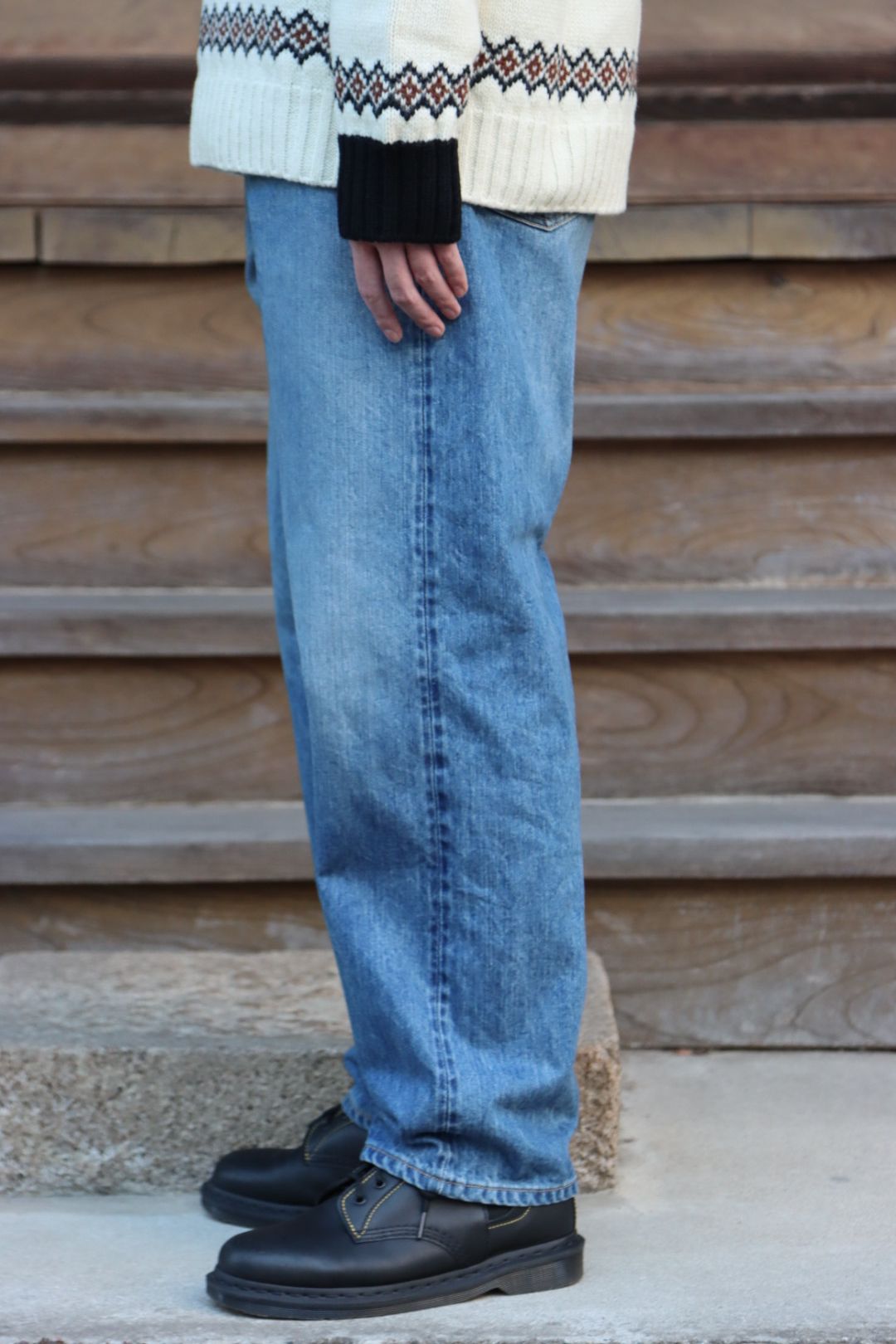 JUNYA WATANABE COMME des GARCONS MAN ウールジャガードニット求心柄"WHITE"style