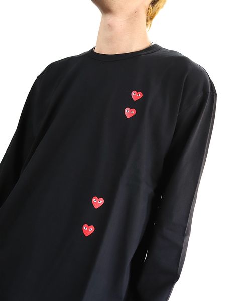 PLAY COMME des GARCONS 24SS PLAY VERTICAL4HEART L/S T-SHIRT style 2024.3.2