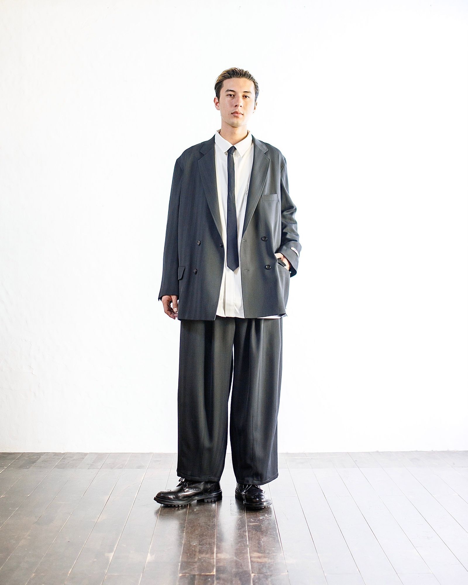 Graphpaper - グラフペーパー is-ness for GP Vintage Wool Balloon Chef pants  (GM244-40020)BLACK | mark