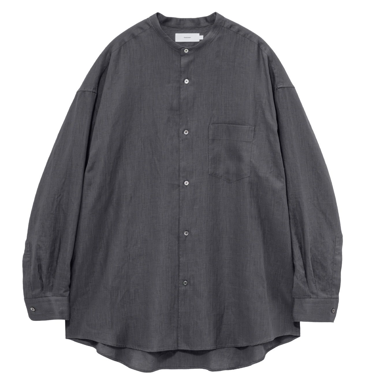 グラフペーパー Linen L/S Oversized Band Collar Shirt(GM262-50040B)C.GRAY☆6月20日(土)発売！