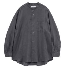グラフペーパー Linen L/S Oversized Band Collar Shirt(GM262-50040B)C.GRAY☆6月20日(土)発売！