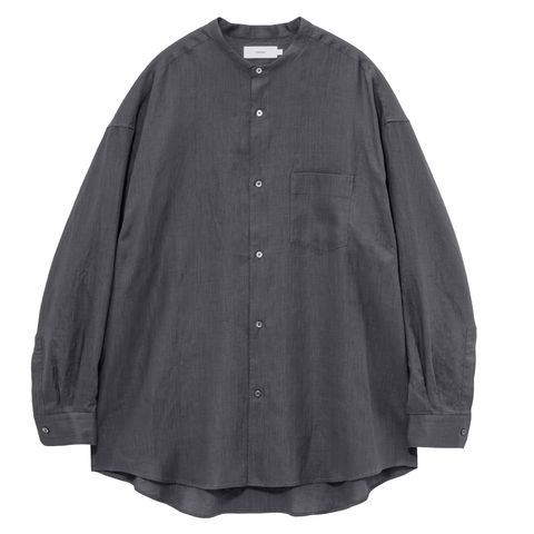 グラフペーパー Linen L/S Oversized Band Collar Shirt(GM262-50040B)C.GRAY☆6月20日(土)発売！
