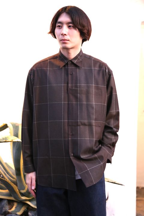 YOKE 新作OVERSIZED BIG POCKET SHIRTS"BRIWN" style.2020.928.