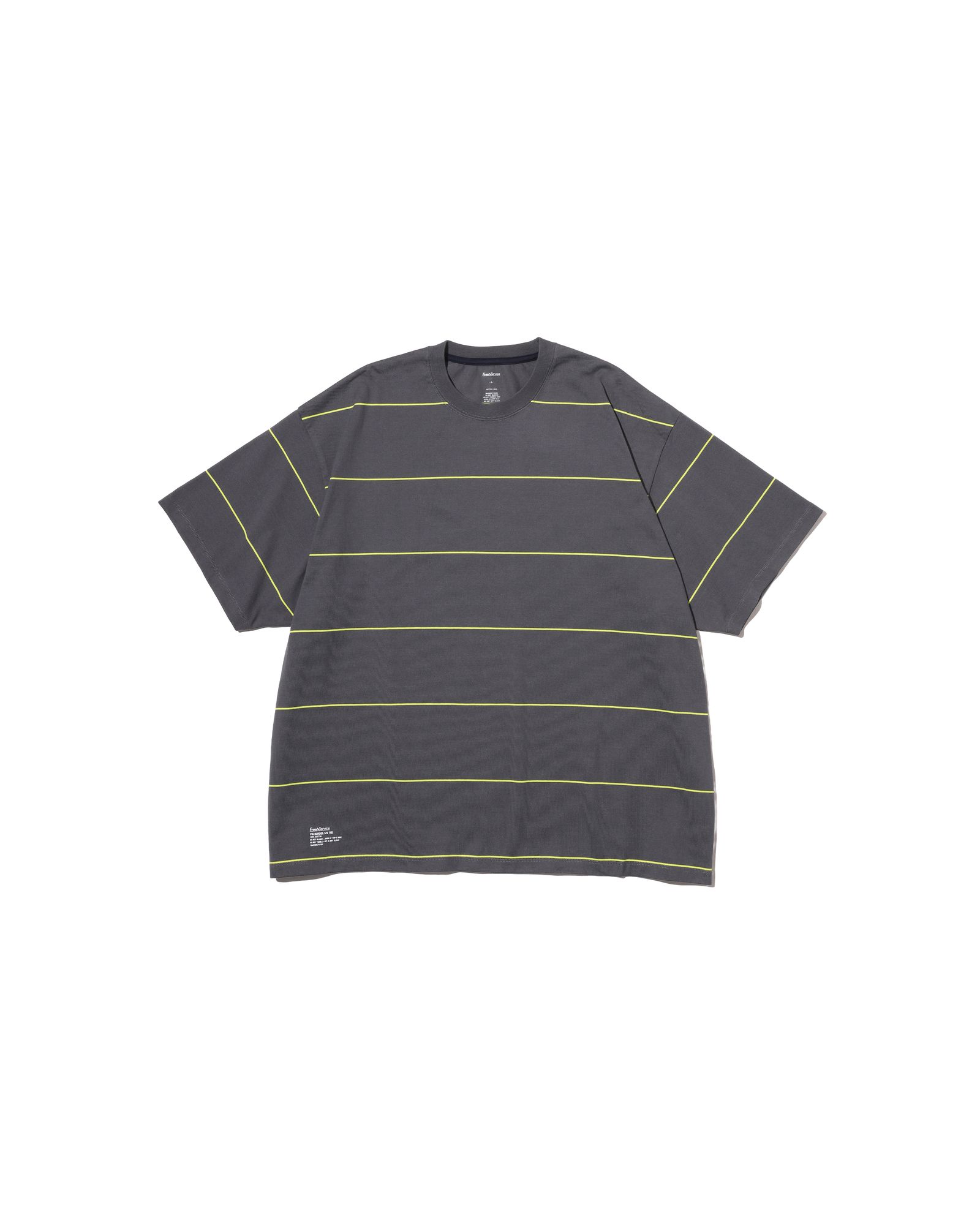 フレッシュサービス PIN BORDER S/S TEE(FSC263-70090)GRAY×YELLOW