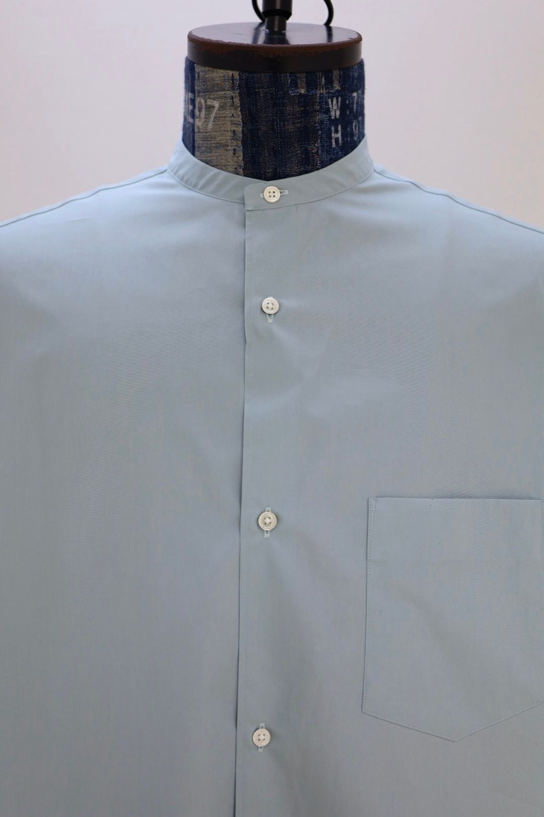 グラフペーパー 26SS ALUMO for GP S/S Oversized Band Collar Shirt(GM261-50225)SMOKE BLUE☆3月20日(金)発売！