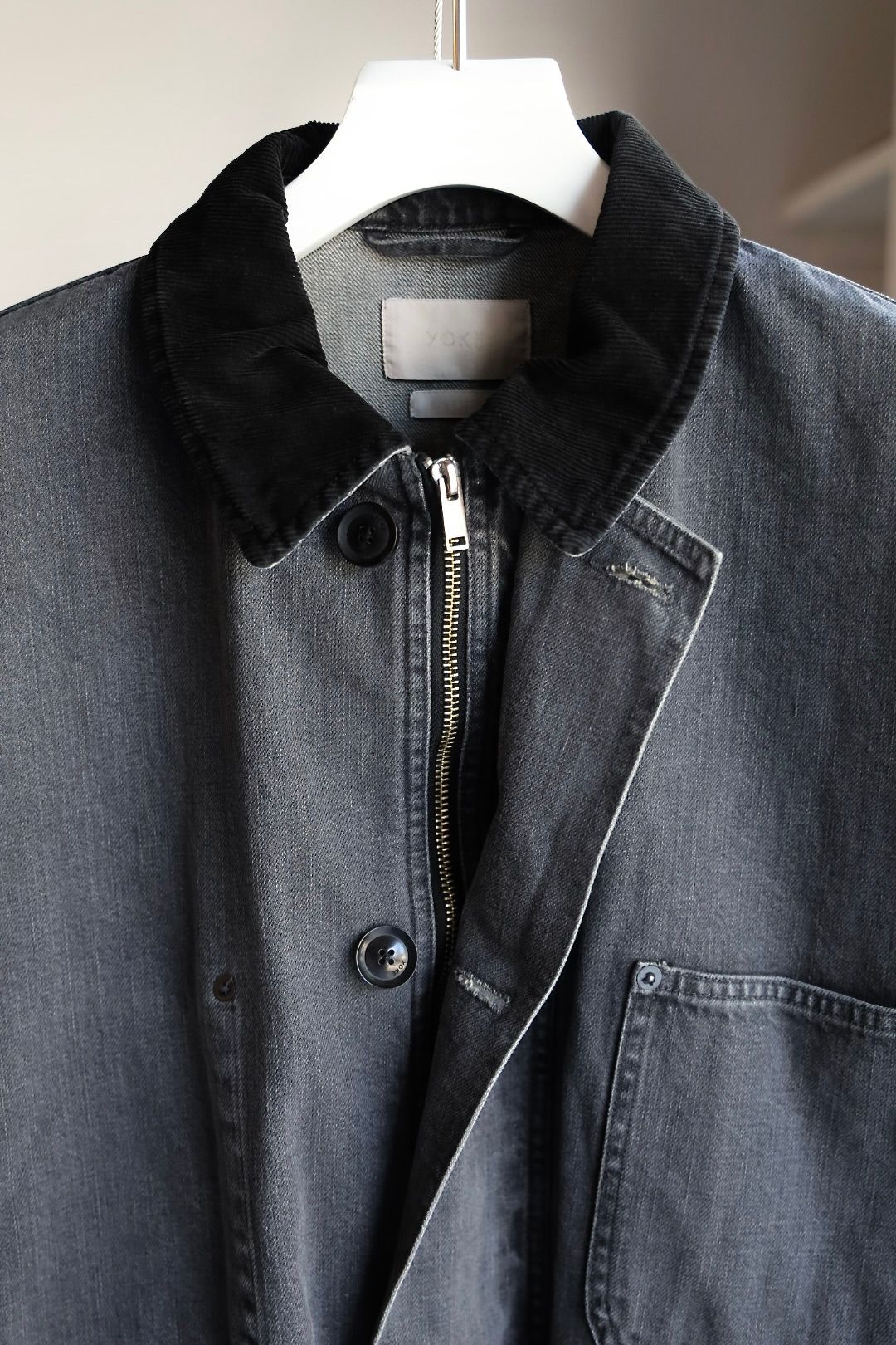 ヨーク 25FW VINTAGED DENIM COVERALL HALF COAT(YK25FW01067C)BLACK☆9月6日(土)発売！