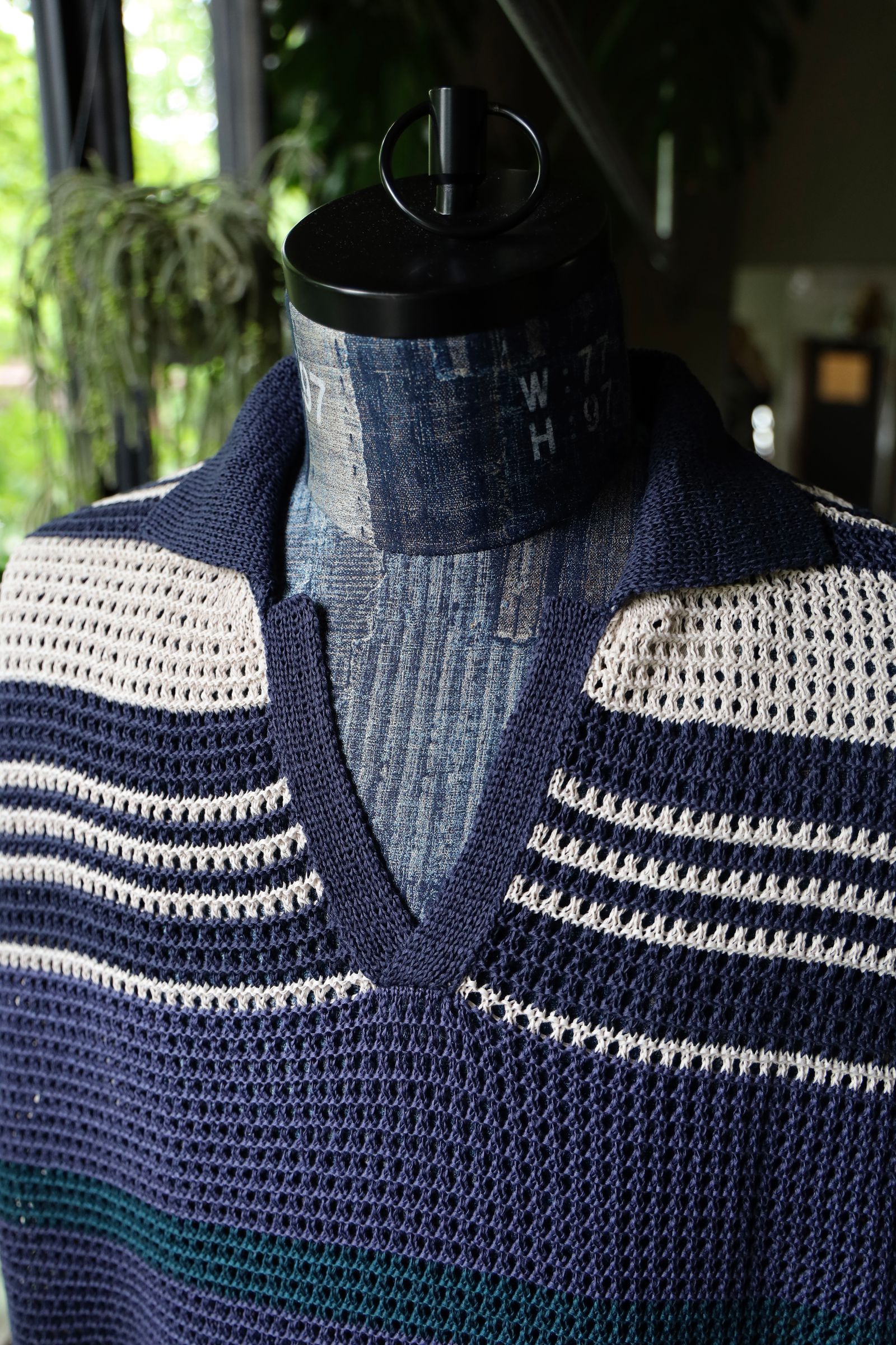 YOKE - ヨーク24SS BORDER MESH KNIT SKIPPER POLO SHIRT YOKE - ヨーク24SS BORDER MESH KNIT SKIPPER POLO SHIRT