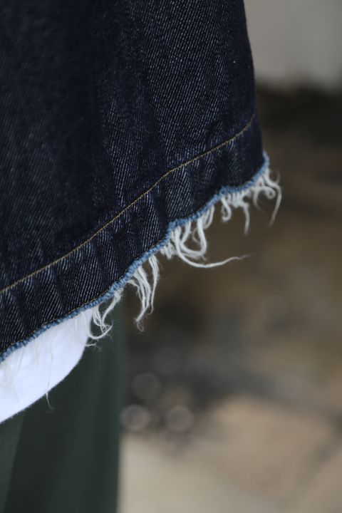 YOKE DETACHABLE POCKET DENIM JACKET(YK21SS0196B) style. 2021.04.05.