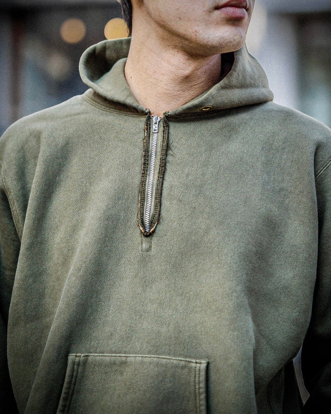 A.PRESSE Vintage Half Zip Sweat Hoodie(OLIVE) 1月25日(土