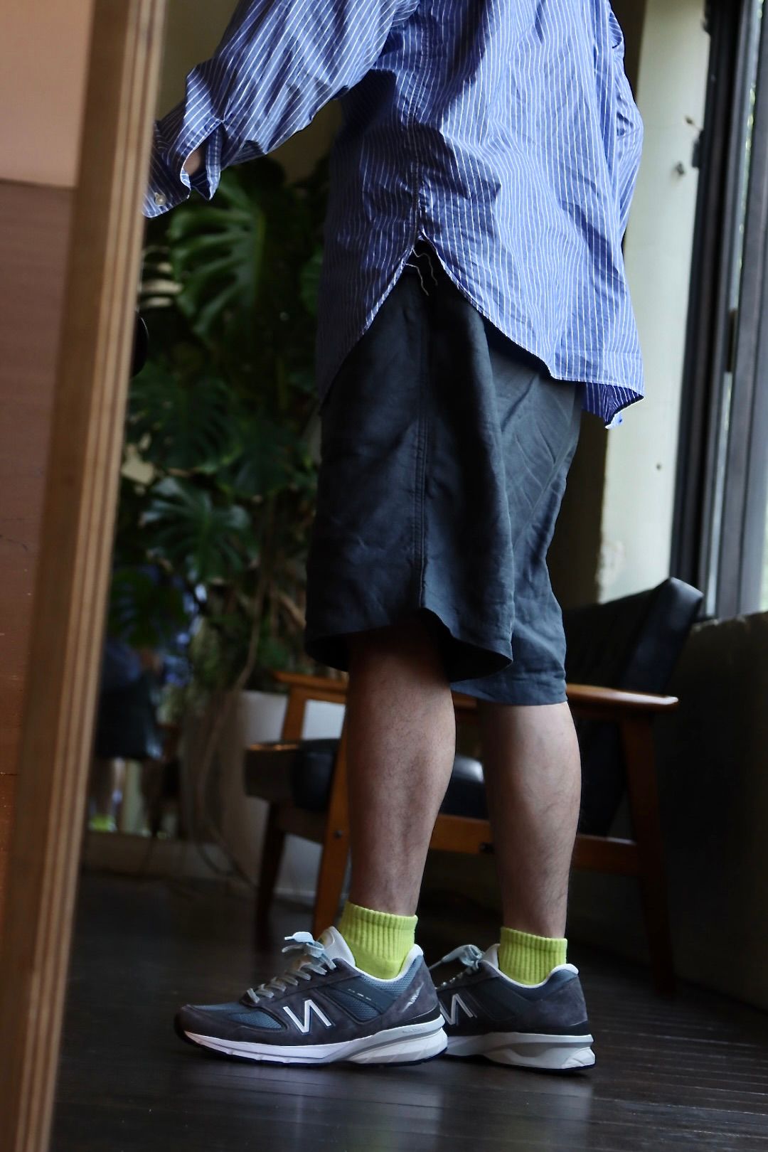 グラフペーパー 22SS Linen Baggy Shorts"GRAY"スタイル.2022.6.02.