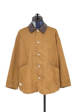 フレッシュサービス 26AW COTTON CANVAS LEATHER COLLAR WORK JACKET(FSC263-30032)CAMEL☆9月5日(土)新作発売！