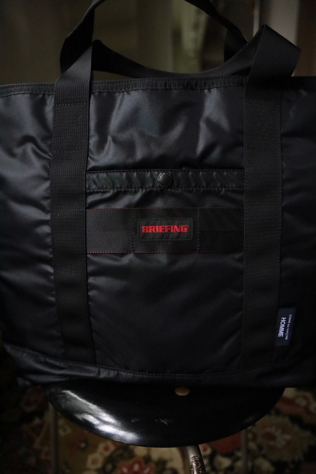 コムデギャルソンオム バッグ BRIEFING W-NAME REVERSIBLE BAG(HR-K208-051)BLACK×KHAKI☆10月2日(金)発売！
