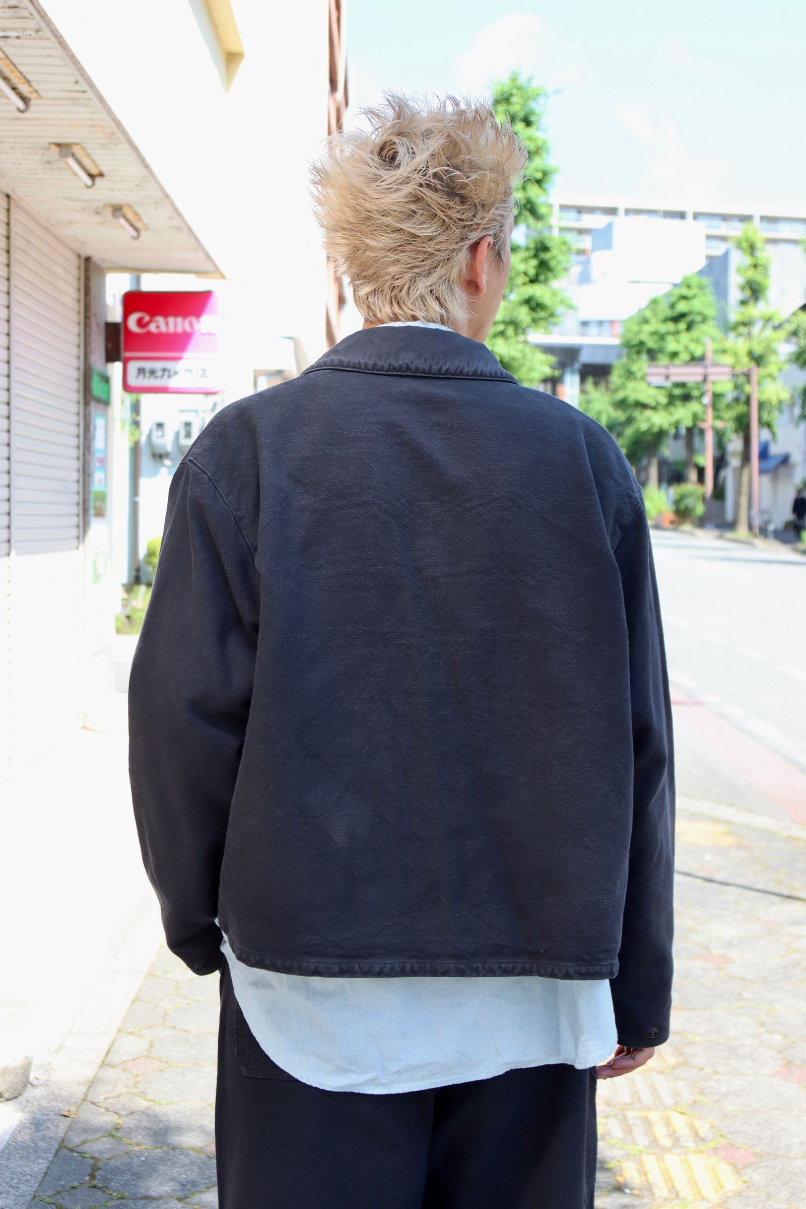 A.PRESSEシルクネップ \"HUNTING JACKET\" A.PRESSE / Vintage Silk Hemp Hunting Jacket (Black)