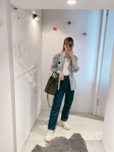 PLAY COMME des GARCONS(プレイコムデギャルソン) ストライプシャツ style.2024.5.18