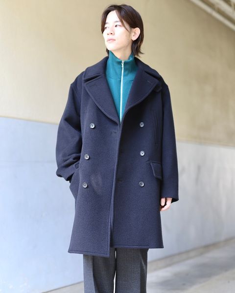 blurhms ブラームス 23FW Wool Cashmere Pea Coatスタイル