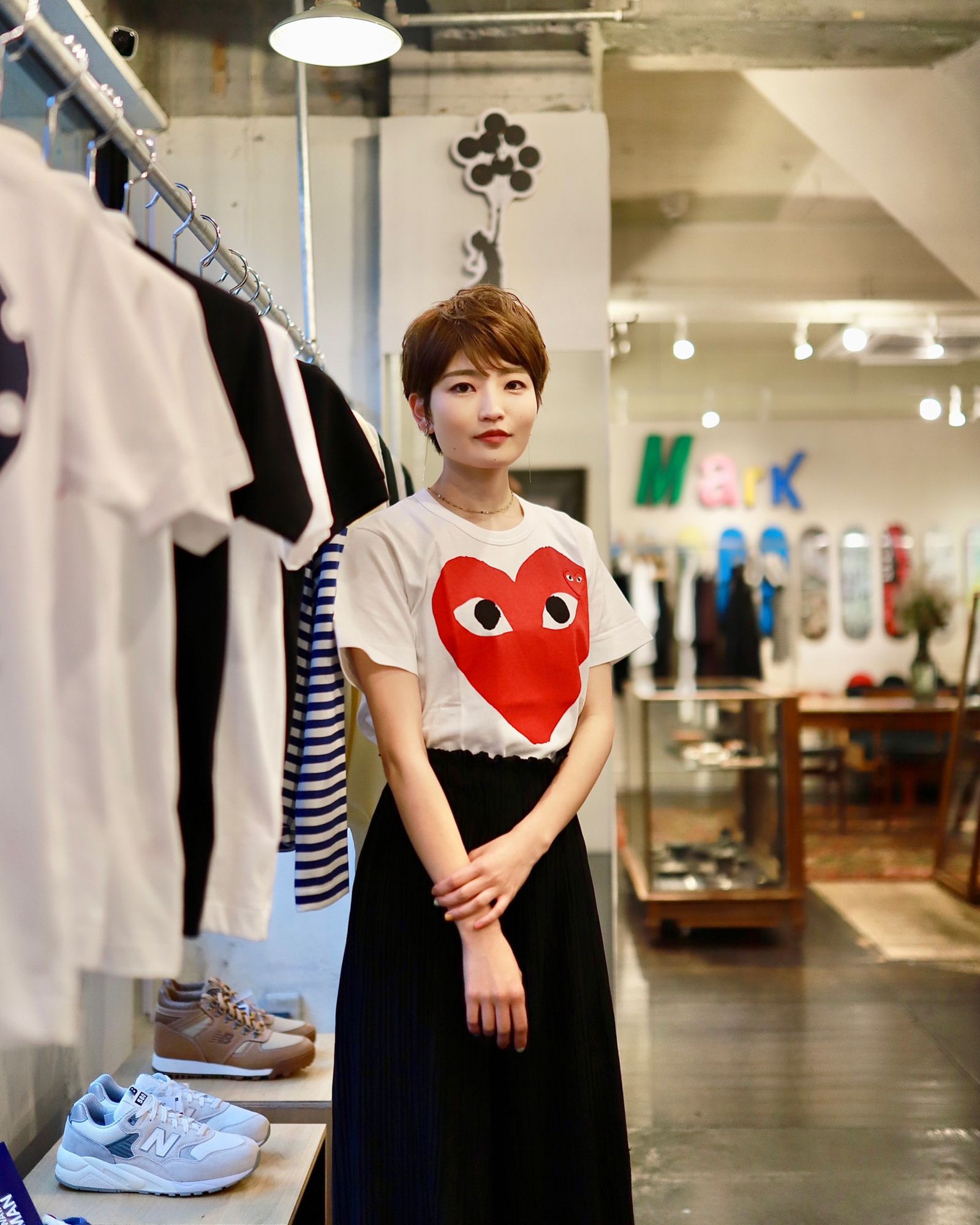 PLAY COMME des GARCON レディースREDハートT style.2023.6.12