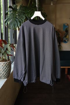 イズネス23AW バルーンロングスリーブTシャツ BALLOON LONG SLEEVE T-SHIRT(1004AWCS03)BLACK×WHITE border