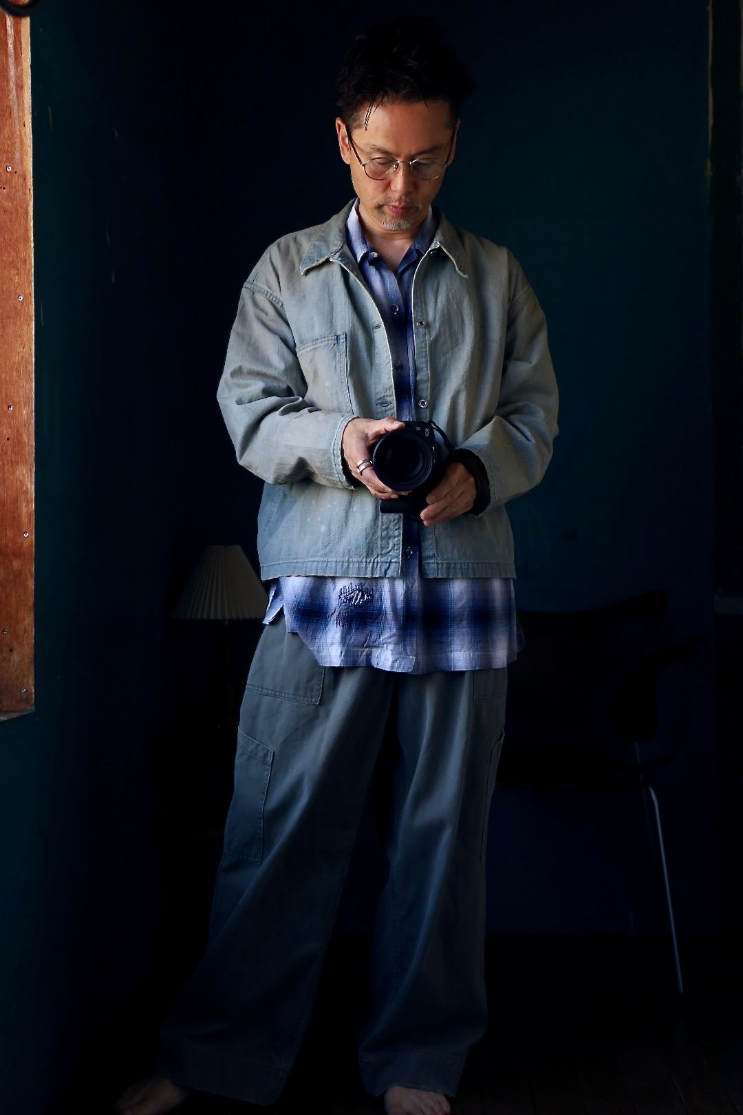 A.PRESSE 2025 STYLE2 Vintage US Navy Denim Jacketスタイル