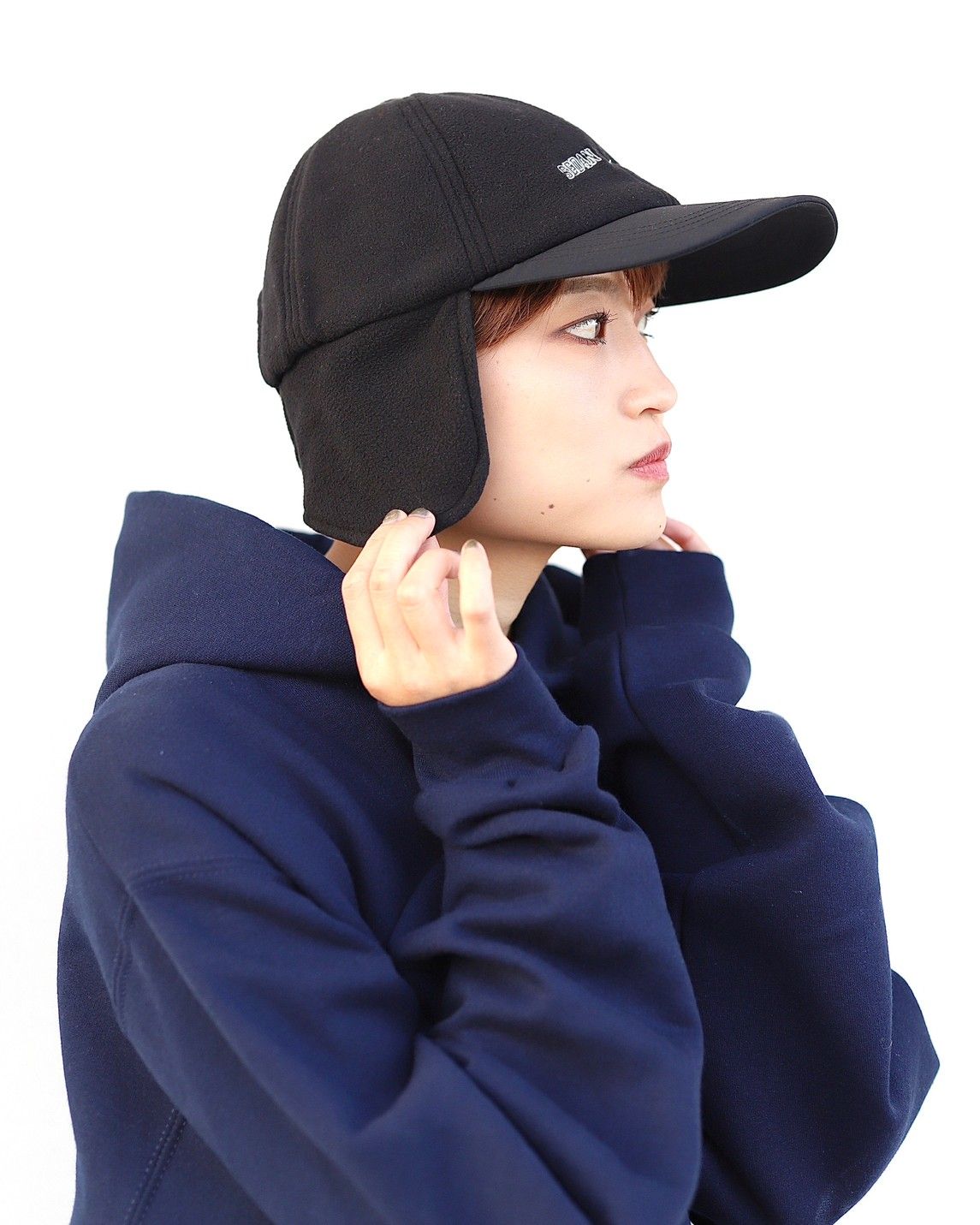 セダンオールパーパスFW23 Arch Logo Ear Flap Fleece Cap(SD23F-CP05)Black x Black☆10月28日(土)発売！