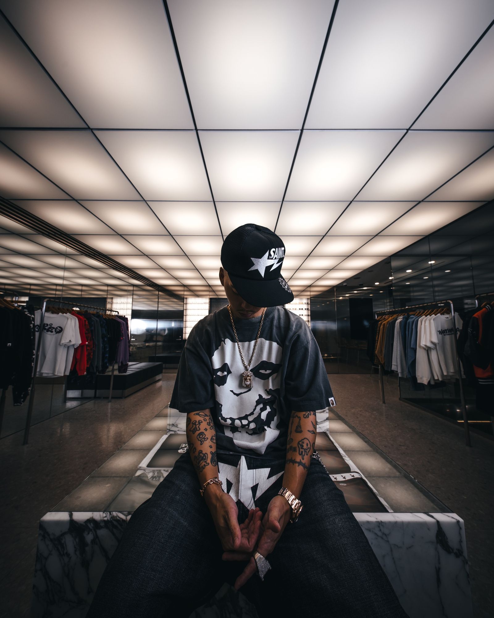 セントマイケル 26SS BAPE_SS T-SHIRT/ALWAYS LOVE(SM-MK8-0000-C49)BLACK☆2月7日(土)10:00発売！