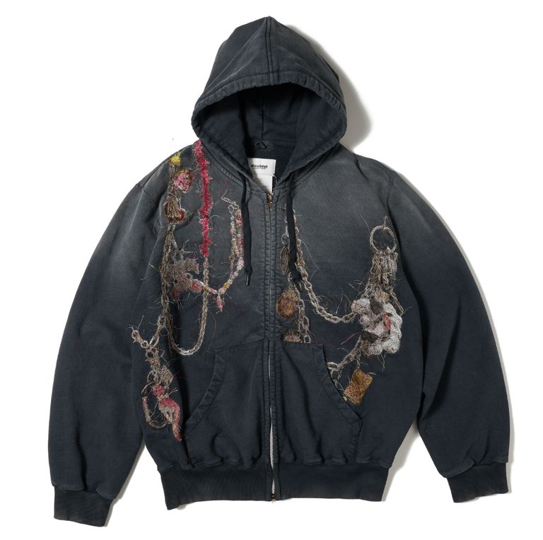 トップス doublet HIDDEN CHAOS EMBROIDERY HOODIE Doublet Hidden Chaos Embroidery Hoodies - Black | Garmentory