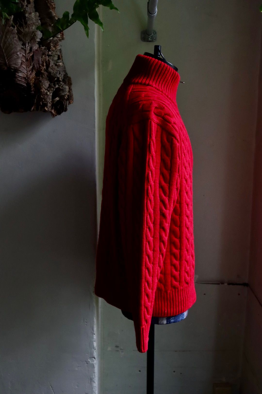 アプレッセ23AW Cashmere Aran Half Zip Sweater(23AAP-03-03K)RED