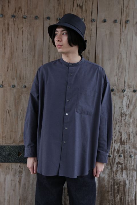 Graphpaper Oxford Oversized Band Collar Shirt(GM211-50137B) style.2021.3.13.