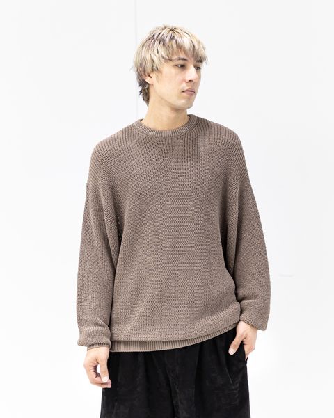 グラフペーパー26SS Coiled Wool Nylon Crew Neck Knit(GM261-80433)TAUPE☆2月28日(土)発売！