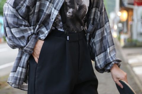 Graphpaper Triple Cloth Wide Chef pants"BLACK" style.2020.8.22.