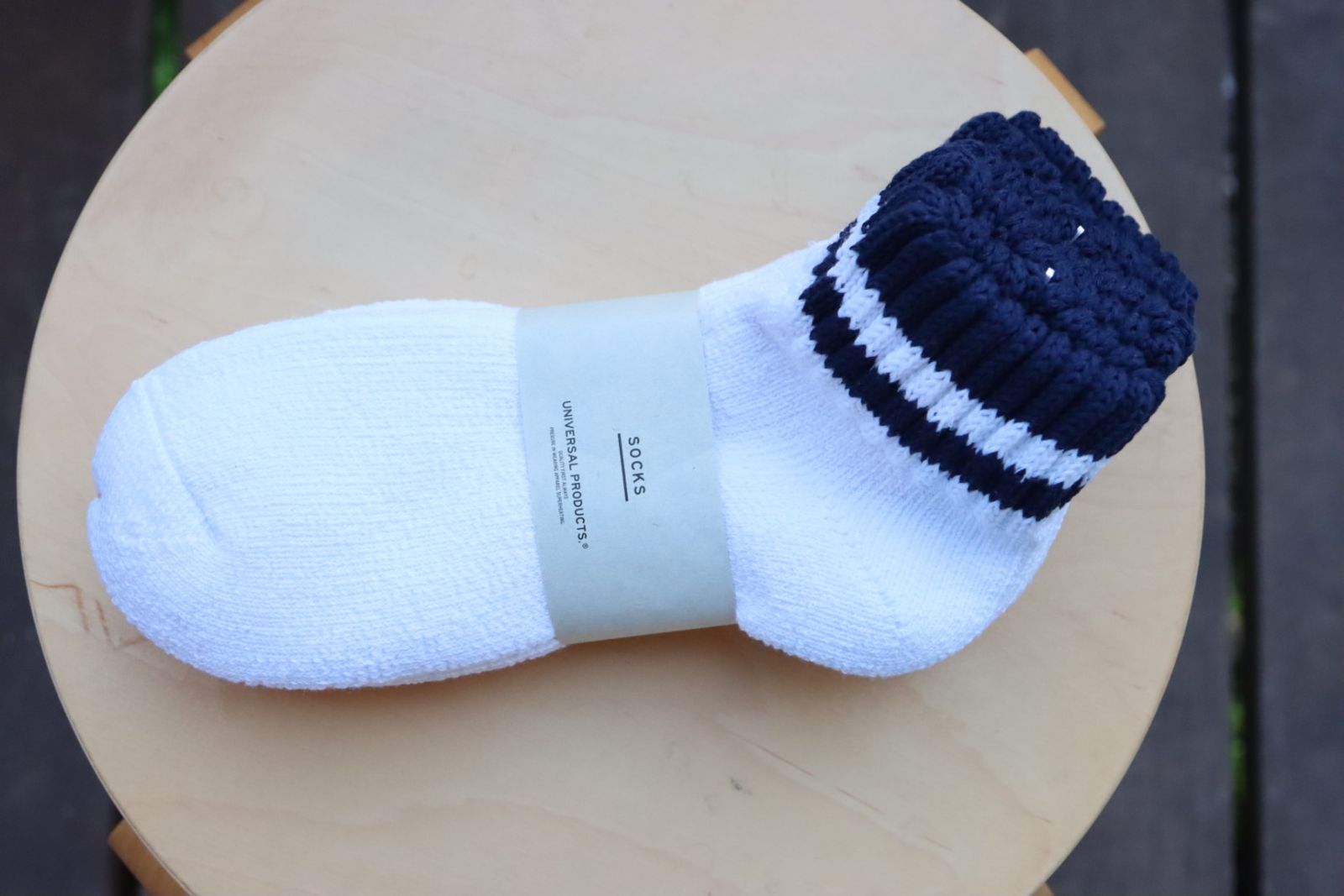 ユニバーサルプロダクツ 3P PILE SOCKS(181-60912)NAVY LINE