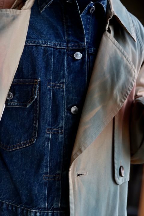 YOKE 23SS SPRAY PRINTED TRENCH COATスタイル