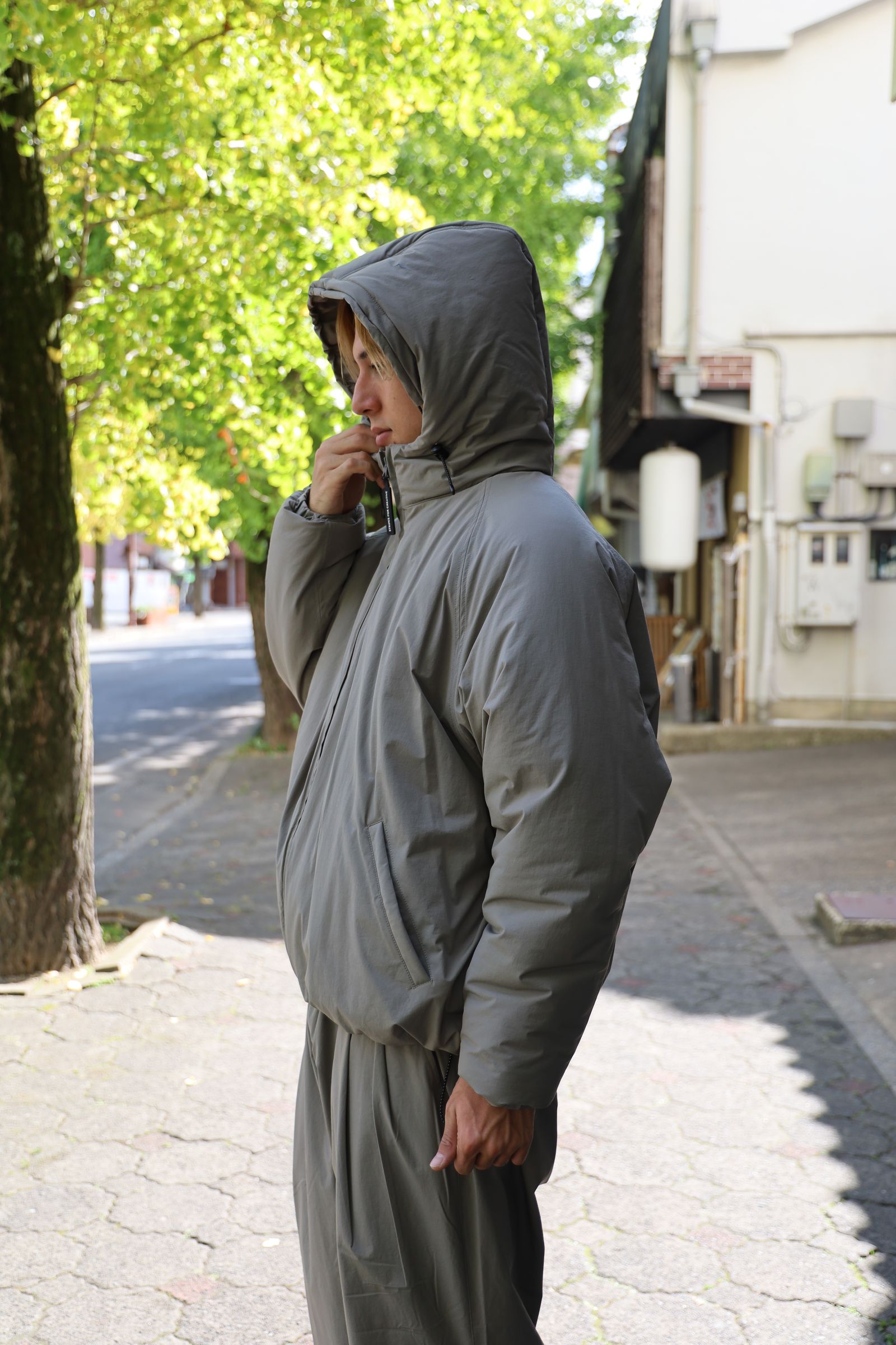 S.F.C 24FW エスエフシーSFC HOODIE PUFF JACKET(SFCFW24J02)Greige