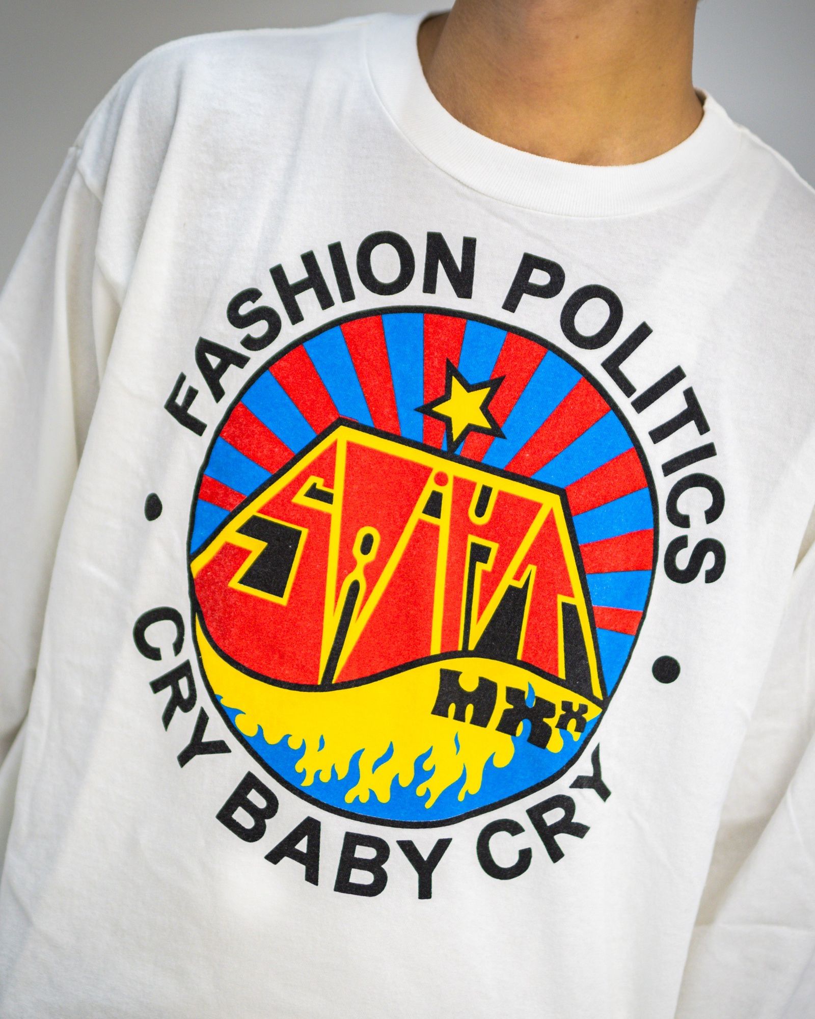 セントマイケル Tシャツ FASHION POLITICS LS TEE(SM-HR1-0000-034)WHITE★9月13日(土)発売！