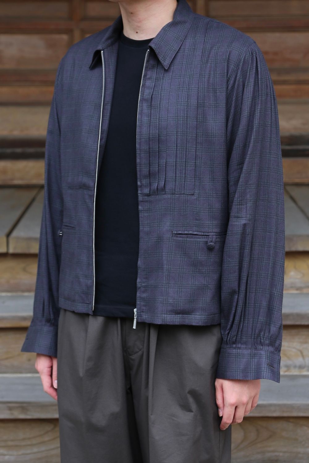 MATSUFUJI Flannel Check Pleats Jacket(M213-0301) style.2021.7.3