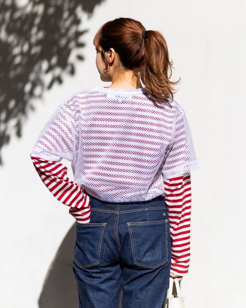 PLAY COMME des GARCONS 新作REDエンブレムメッシュTシャツstyle.2025.12.6