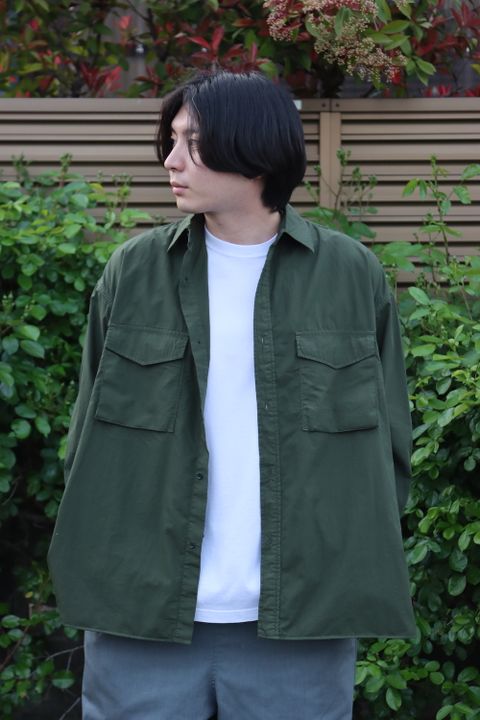 Graphpaper Garment Dyed Poplin Fatigue Shirt style.2022.4.24.