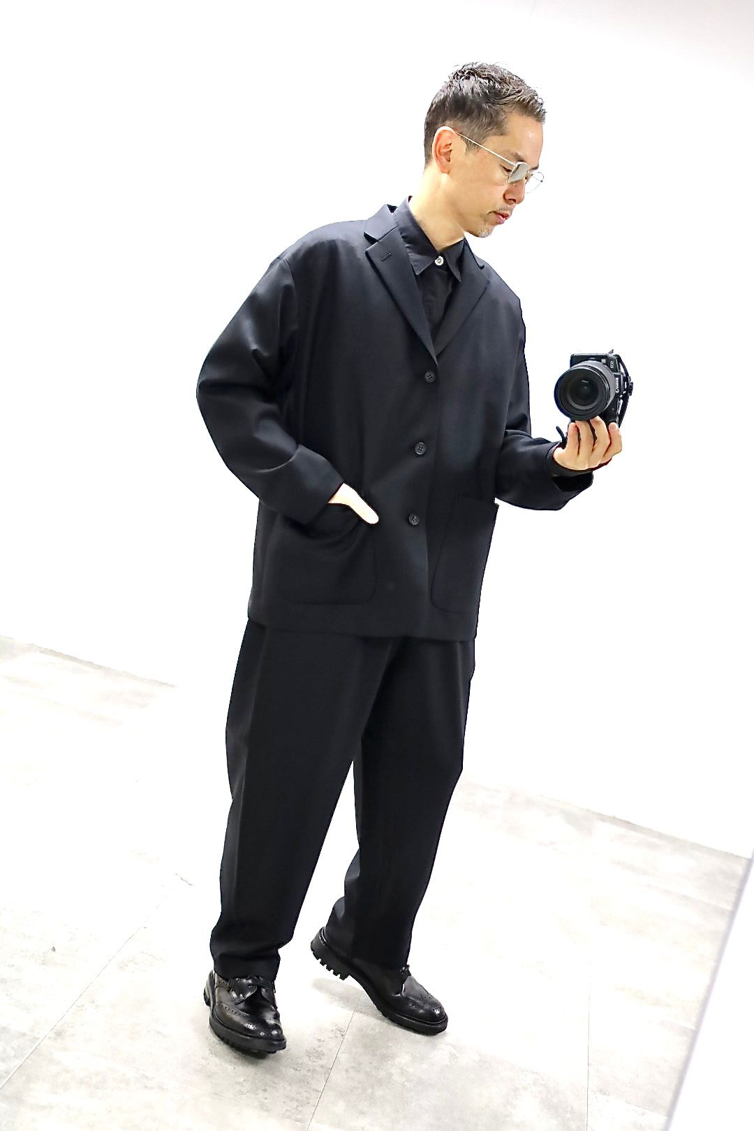 COMME des GARCONS HOMME ウールギャバ3Bジャケットスタイル