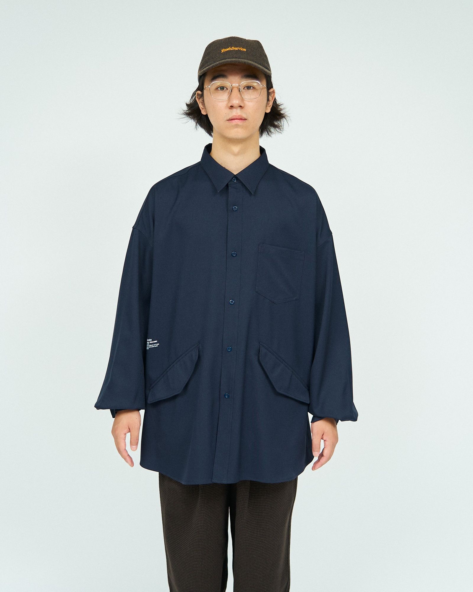 フレッシュサービス WOOLY TWILL TECH SHIRT(FSC243-50179) NAVY