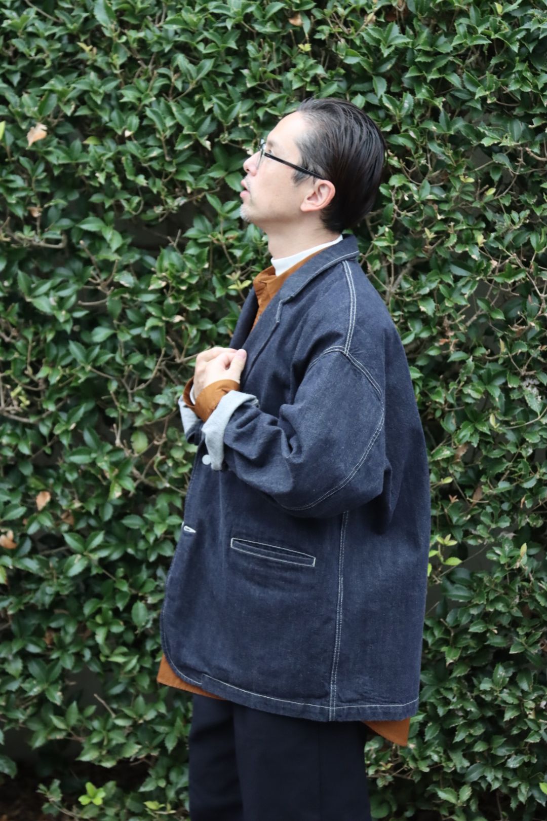 Graphpaper Broad Oversized L/S Regular Collar Shirt"BROWN"style.2021.10.16.