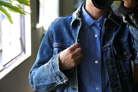 A.PRESSE Regular Collar Shirt"SAX"style.2021.7.28.