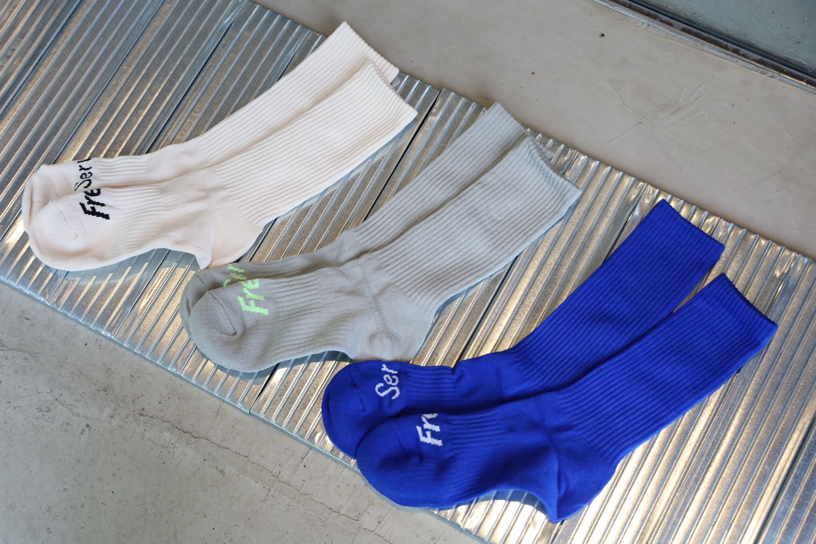 フレッシュサービスソックス SIGNATURE 3-PACK SOCKS (IVORY×GRAY×BLUE)☆再入荷！