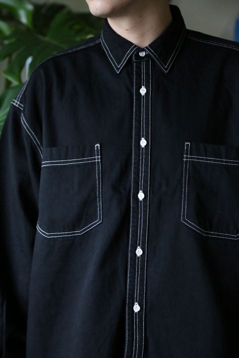 Graphpaper Denime Regular Collar Shirt (GM213-50077B) style.2021.8.22