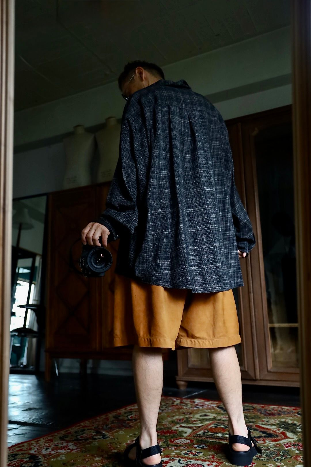 Graphpaper Extra Fine Wool Lawn L/S Sleeping Shirtスタイル