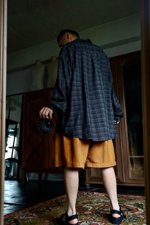 Graphpaper Extra Fine Wool Lawn L/S Sleeping Shirtスタイル