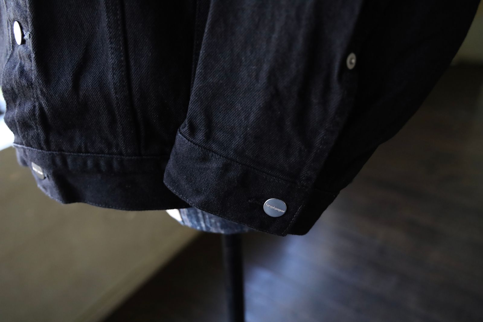 グラフペーパー 25AW Selvage Denim Trucker Jacket(GM253-20055RB)BLACK_WASHED