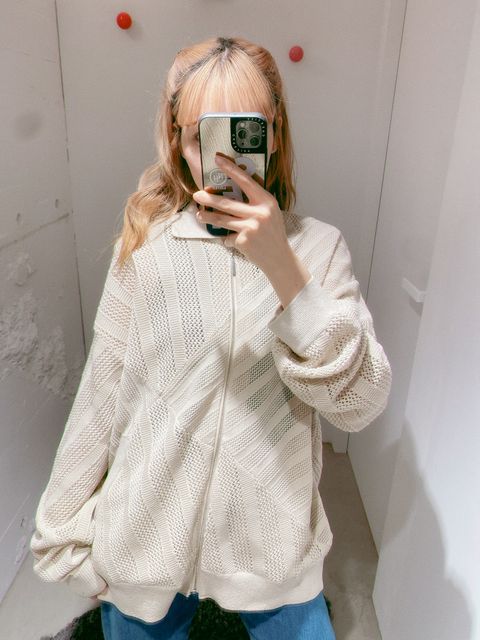 YOKE 新作COTTON MESH STRIPE ZIP-UP CARDIGAN style.2024.2.22
